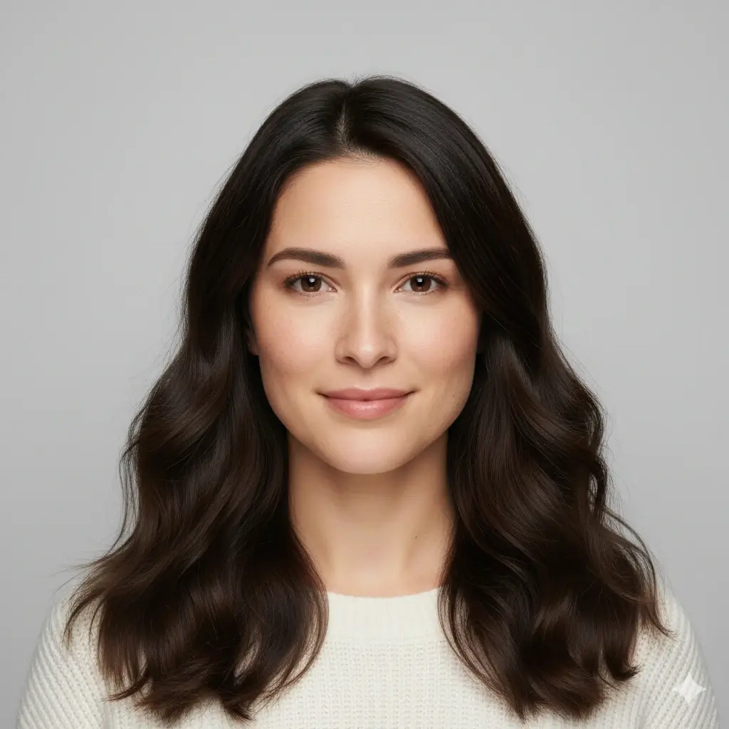 After long waves hairstyle - flowing wavy hair