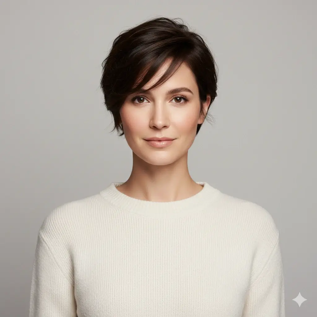 After pixie cut - short stylish haircut